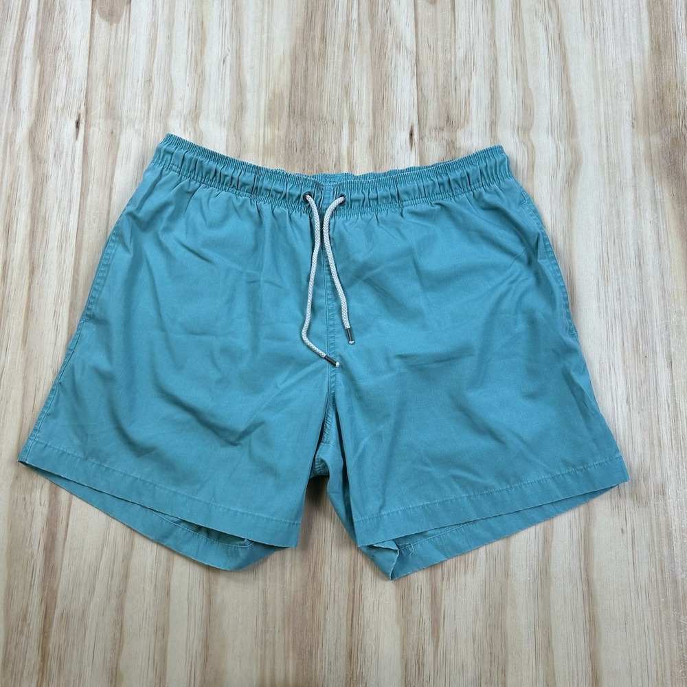 Faherty Men's Swim Trunks Board Shorts Teal Blue Drawstring XL Quick Dry